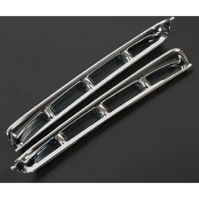 Exterior Front Fog Light Strip Cover For Hyundai Santa Fe 19- Chrome Silver