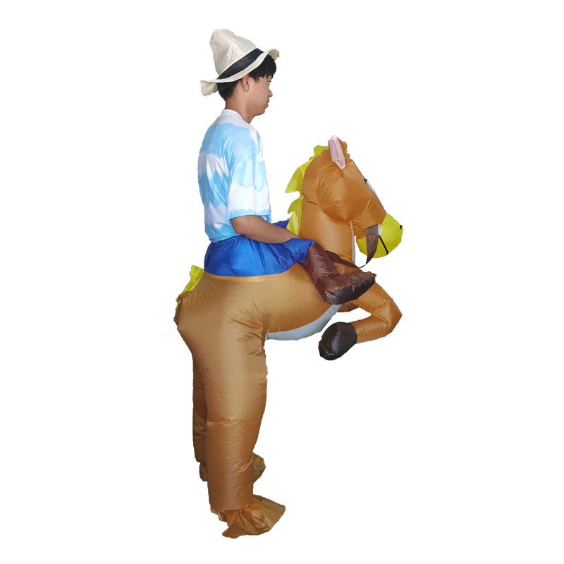 Opblaasbaar Paardrijkostuum voor Feestjes en Podiumoptredens