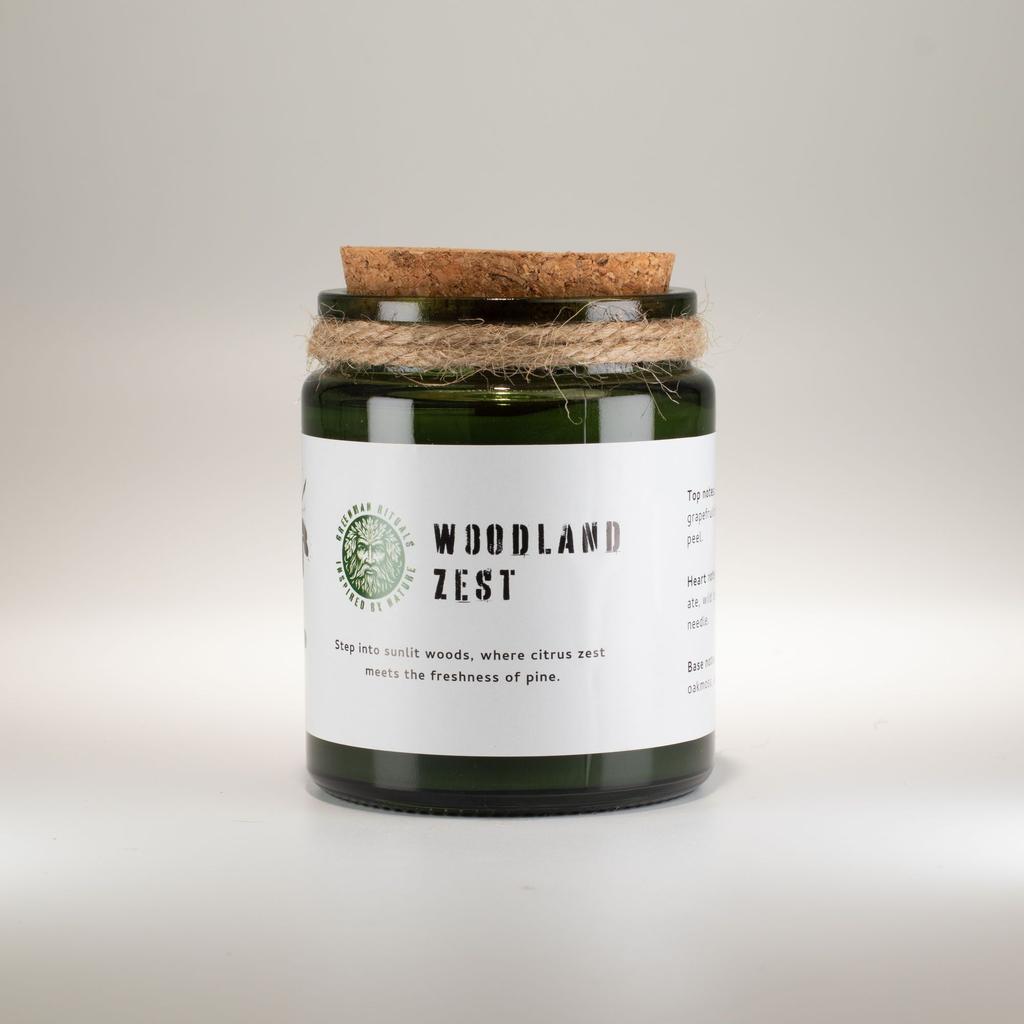 Greenman Woodwick Soy Candle – Woodland Zest