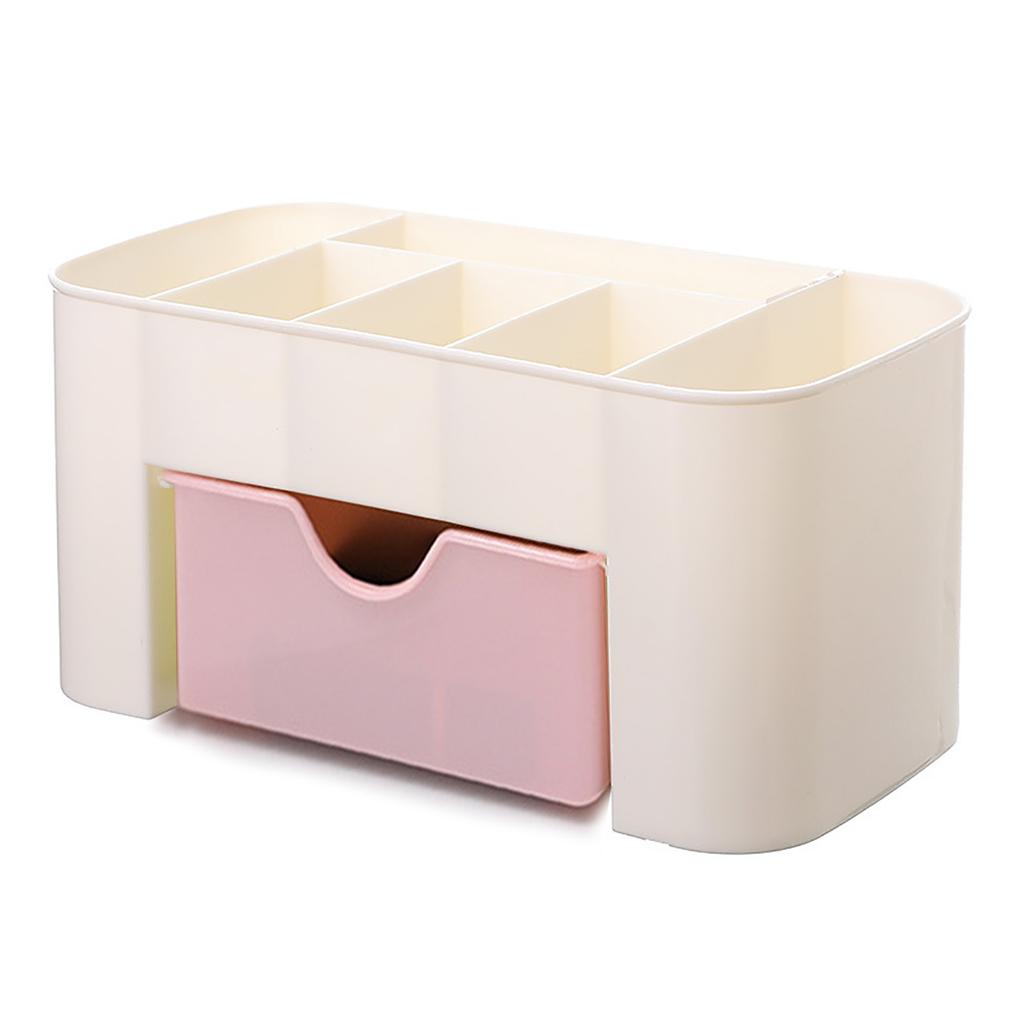 Schreibtisch Schubladen Organizer Multifunktional Ordentliche Organisation Kunststoff Make-up Schmuck Aufbewahrungsbox Hellrosa