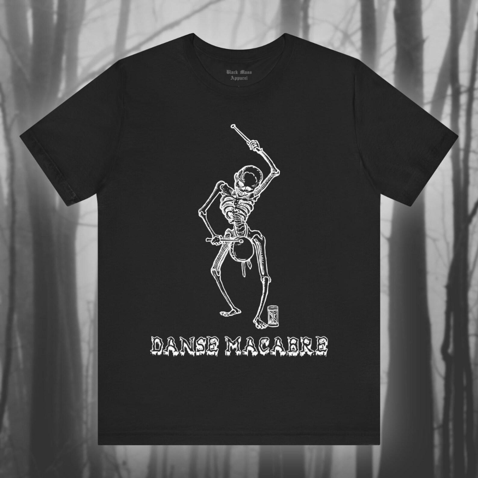 Danse Macabre II, Vintage Gothic ArT-Shirt, Dance of Death T-Shirt, Creepy Goth T-Shirt, Memento Mori, Spooky Medieval Unisex Tee 2XL