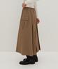 Raverous Pleated Long Skirt Beige
