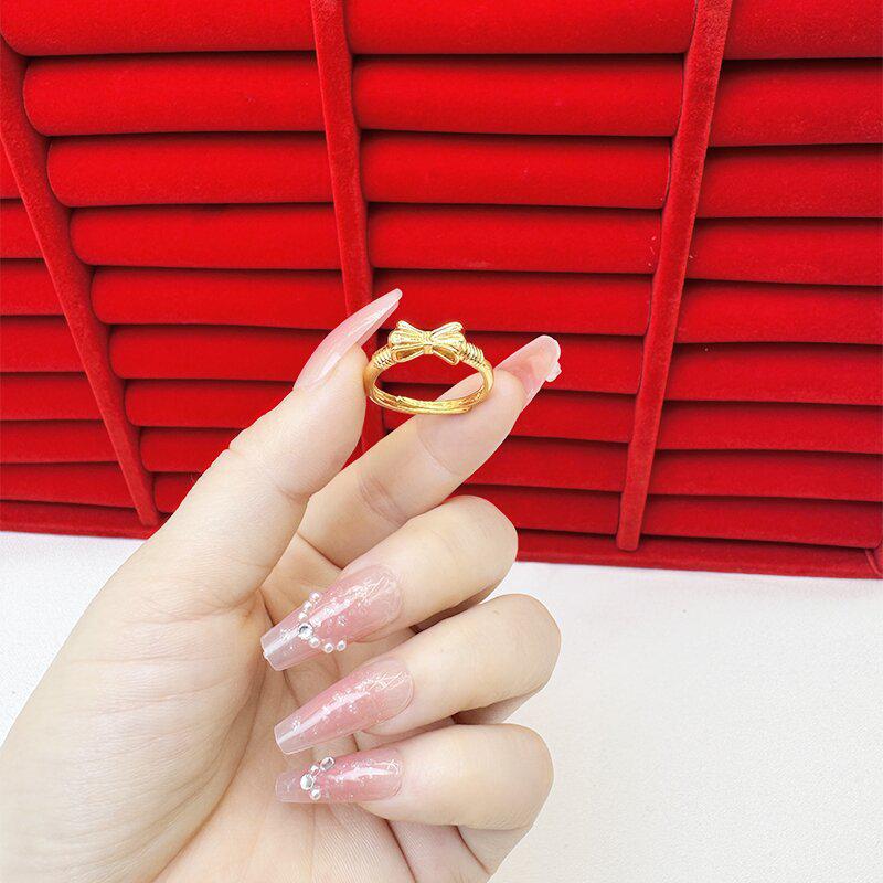 Exquisite Sand Gold Open Ring for Women: High-End Niche Design, Light Luxury Style, Long-Lasting Color, Imitation Gold.