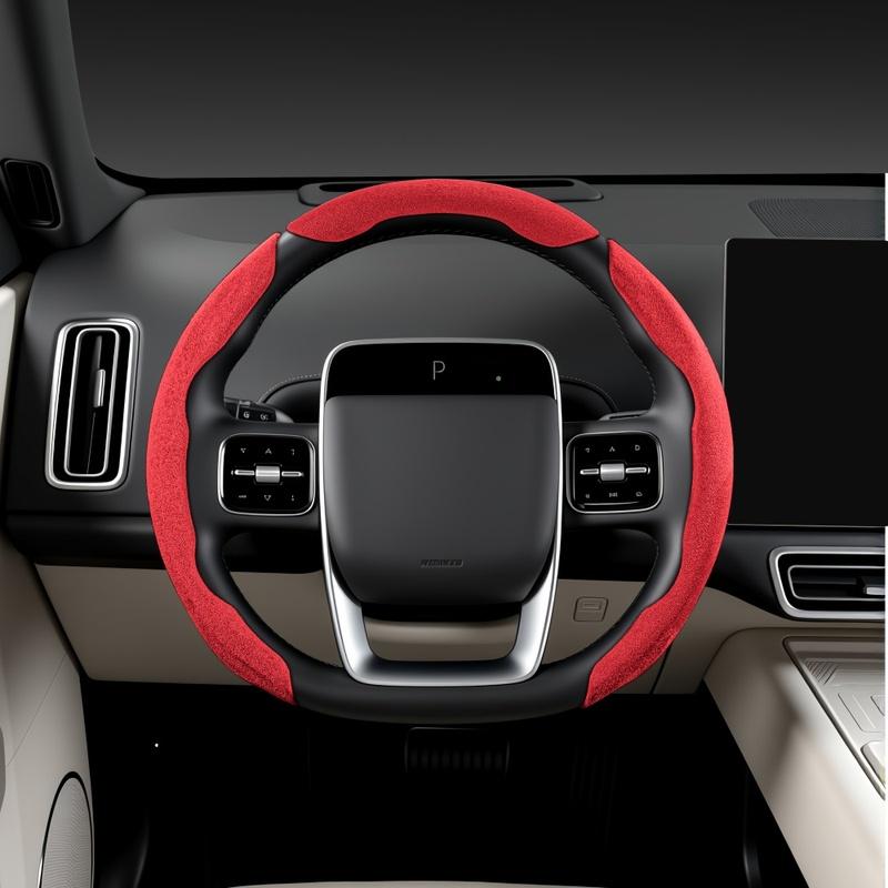 Steering wheel segmented 3pcs protective cover, fur anti slip assist, car interior, izable for multiple models