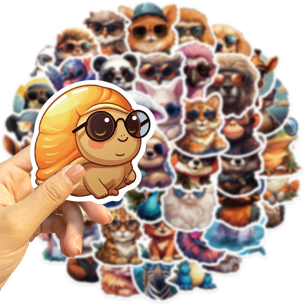 55 Colorful Graffiti Animal Graffiti Stickers Guitar Laptop Suitcase DIY Waterproof Stickers