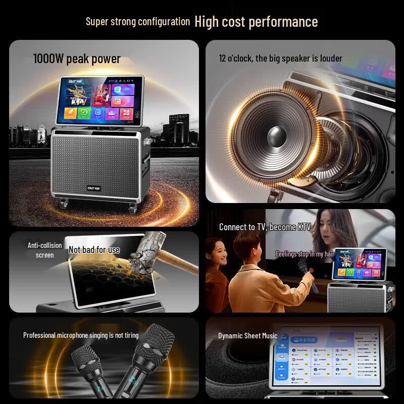 SAST SA-312D Portable KTV Karaoke System with 22-inch Display (CN Version)