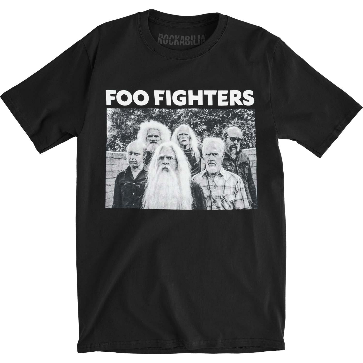Men s Foo Fighters Old Band Photo Slim Fit T-shirt Large Black 4XL