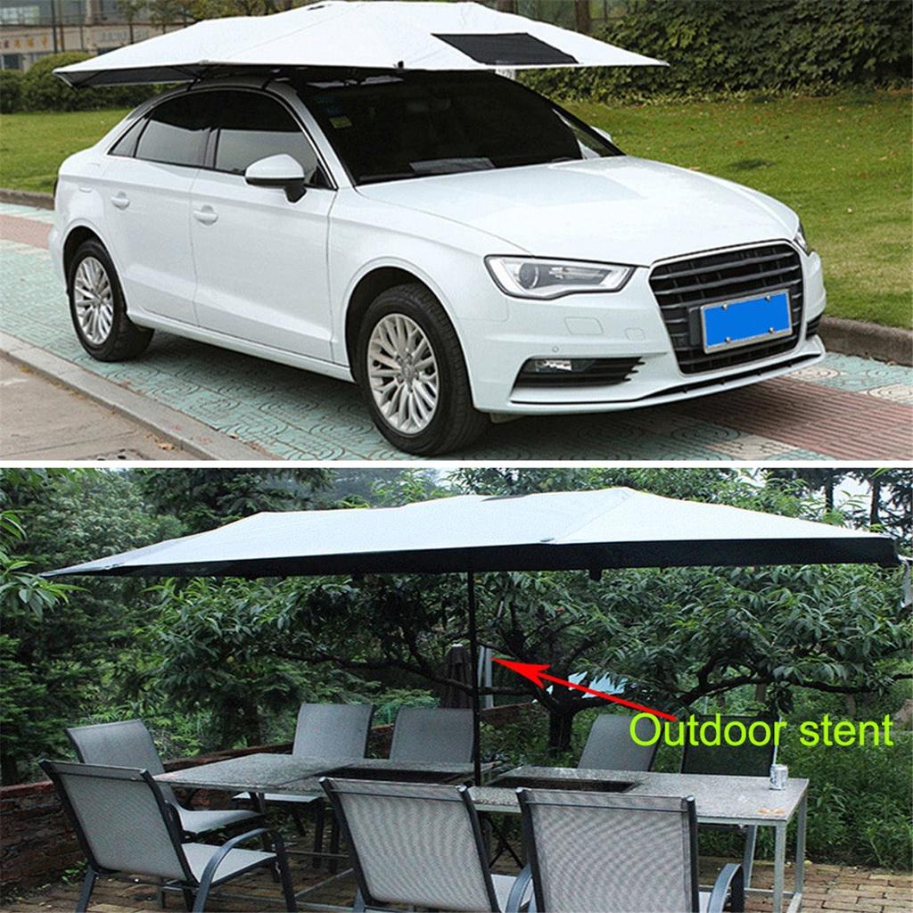 Autostanový dáždnik Strešný kryt proti slnku UV ochrana Súprava Strieborná 320cm*220cm