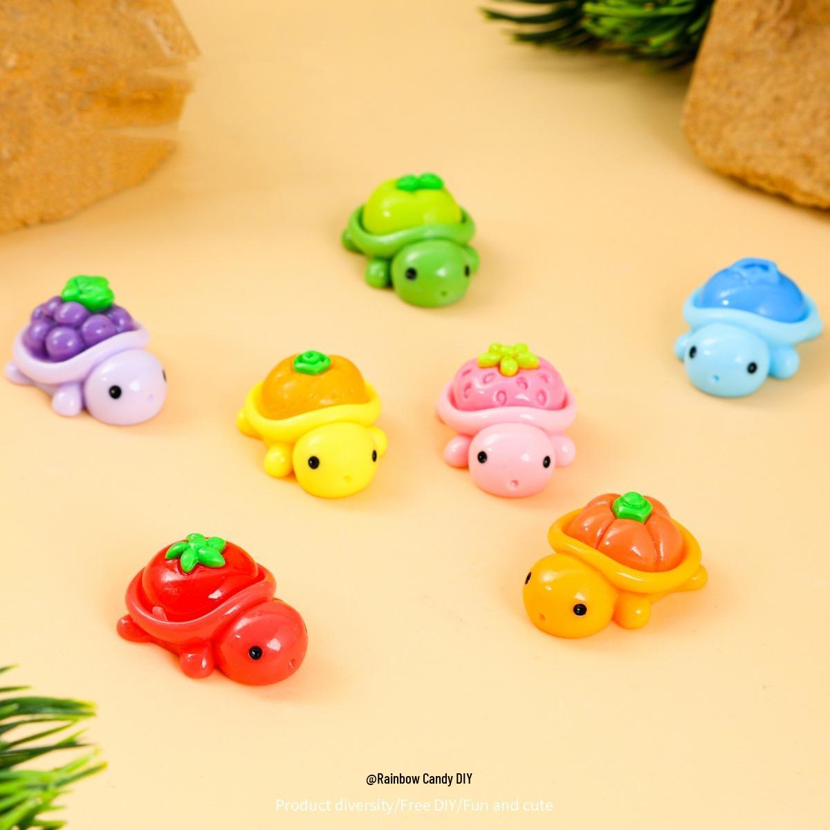 

Vibrant 3D Luminous Turtle Resin Decor - Fruits & Veggies Theme