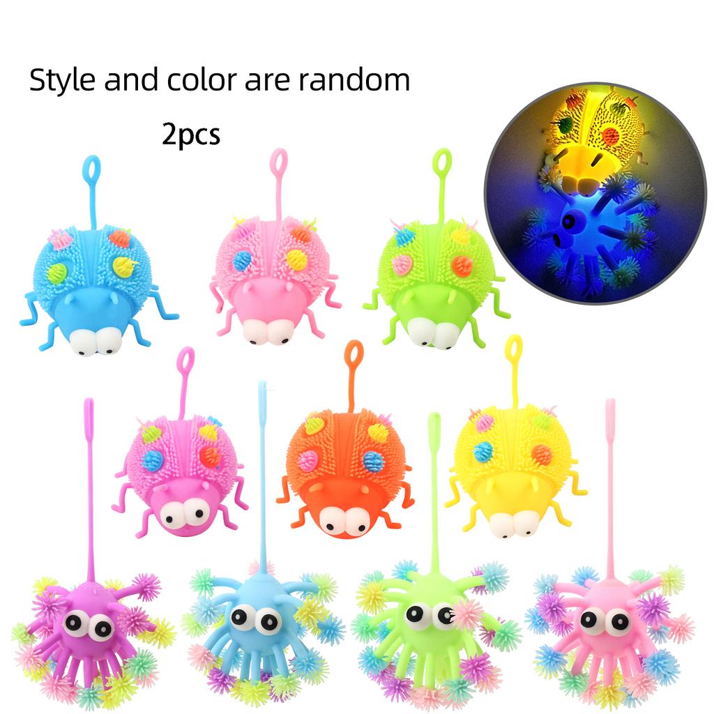 Children'S Stress Relieving, Kneading, Music Ball, Venting Toy, Sparkling Elastic Ball, New And Unique Furry Ball