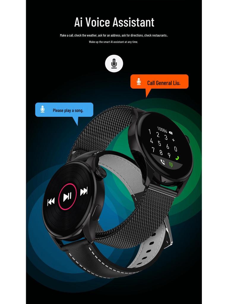 Smartwatch Pro 1.45\" Round Screen: Sport, Bluetooth Calling, NFC, Heart Rate, Alipay Enabled