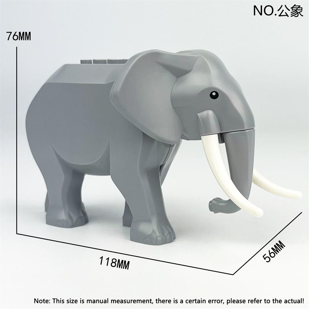 MOC City Animal Building Block Figures Elephant Sika Deer Camel Zoo Fram Accessories Bricks Children Toys Gift