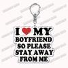 Custom I Love You My Fictional Boyfriend Awesome Girlfriend Keychain Emo Boys Hot Wife Mom Dad Key Ring Keychains Bf Gf Gifts