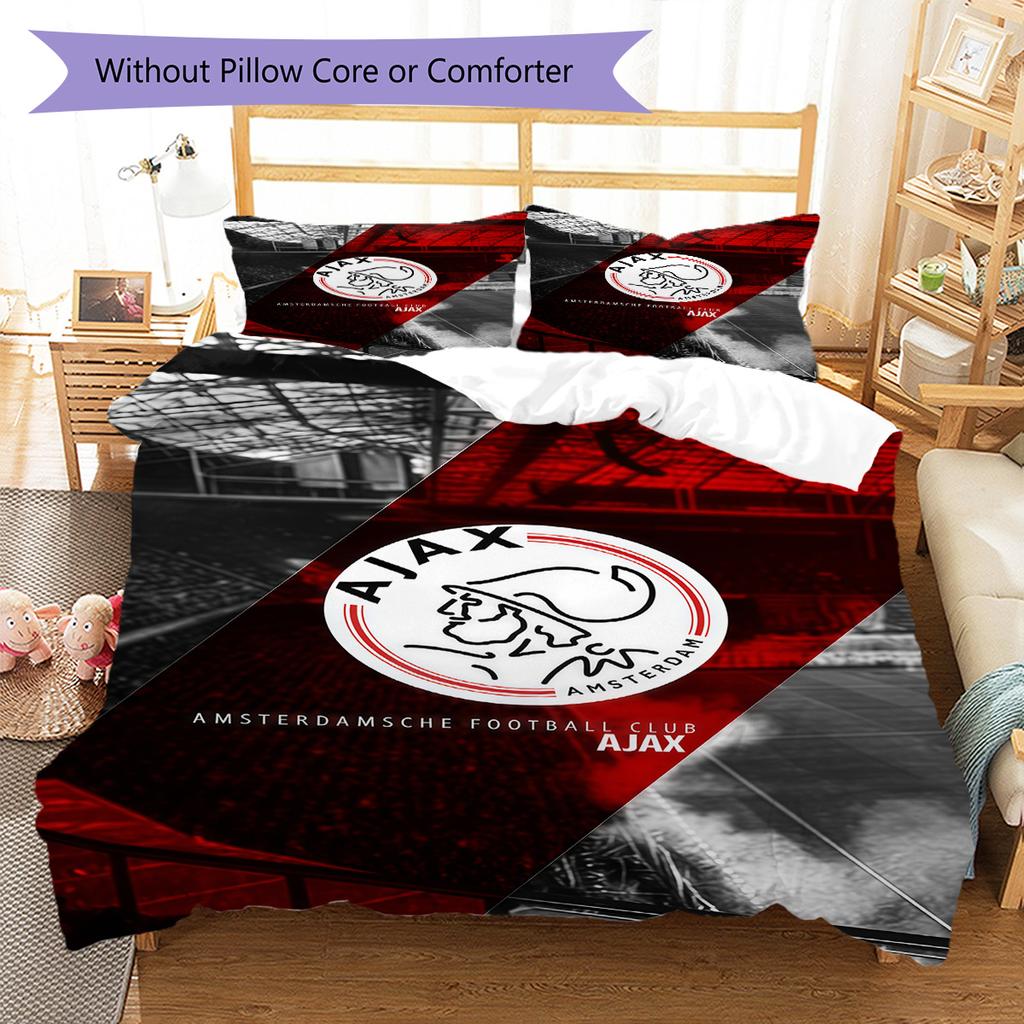 AFC Ajax Poster (2) Bedding Quilt Set Quilt Cover Pillowcase Home Decoration Birthday Gift (1 * Duvet Cover + 2 * Pillowcase, Without Core)