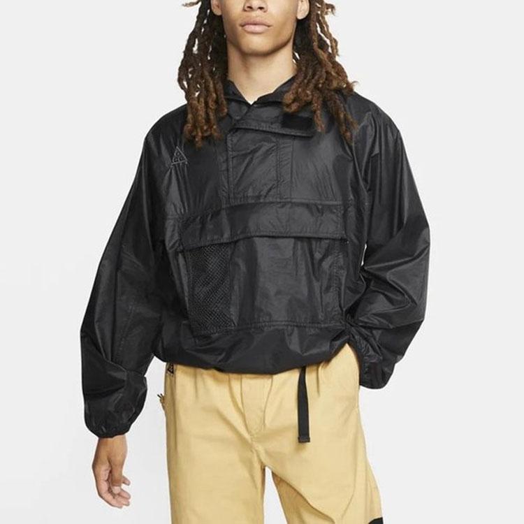 Nike Outdoor Half-Zip Hooded Waterproof Jacket Men Outerwear Black CD7635-010