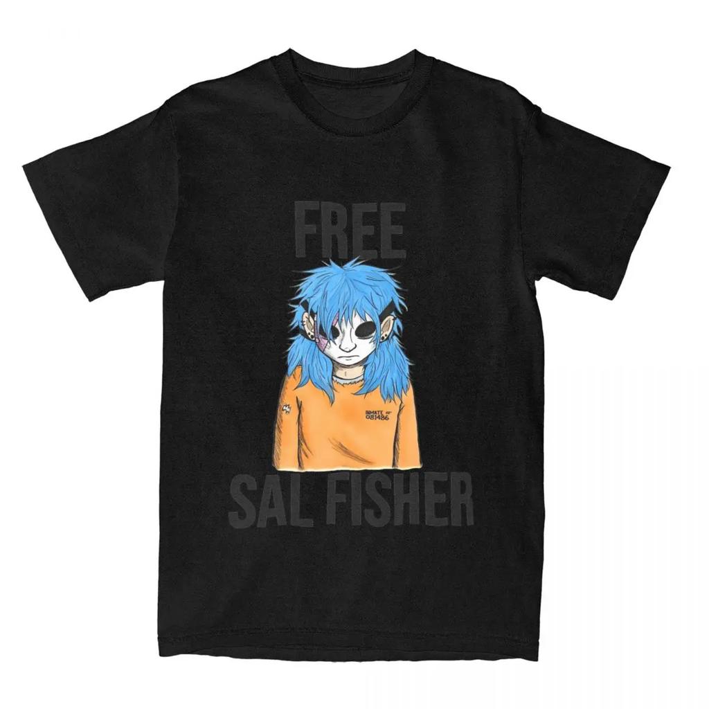 Nyhet Gratis Sal Fisher Sally Face T-skjorte Menn Kvinners Ren Bomull Sallyface T-skjorte Festklær