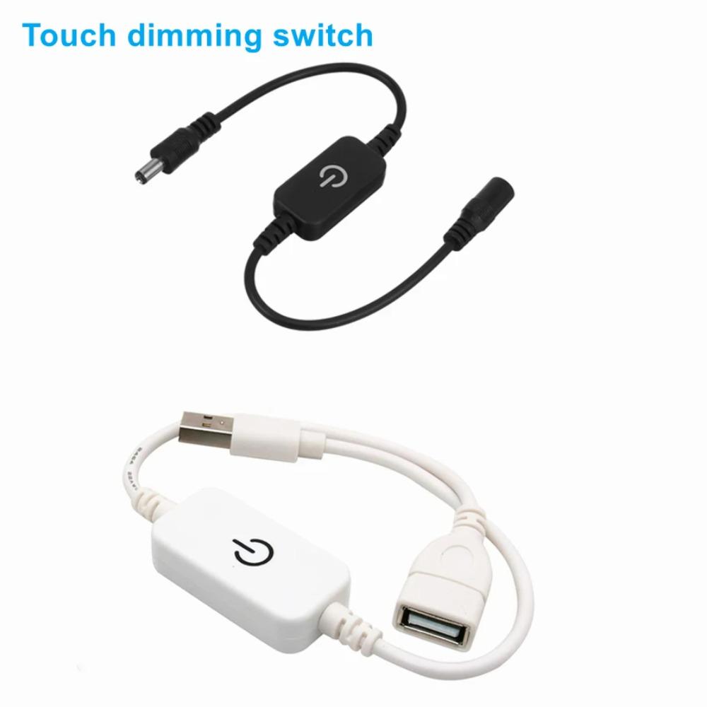 Tira LED Sensor de Movimiento Infrarrojo PIR USB Enchufe CC Interruptor Ajustable DC5V 12V 24V Interruptor de Atenuación Táctil con Perilla para Tira de Luz LED Lámpara de Noche