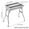 Outdoor Foldable Charcoal Grill Stainless Multi-Function BBQ Grill with Storage Basket Handle Free Assembly Camping Cooking Tool
