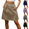 Women's Casual Loose-Fit Elastic Waistband A-Line Skirt