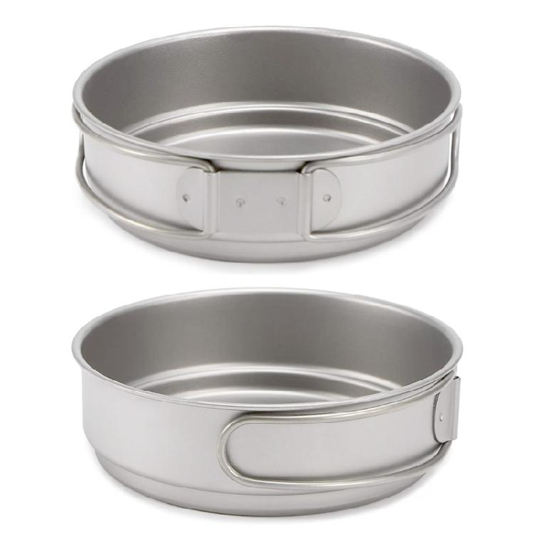 Heavy Type Camping Dish Outdoor Dinnerware Folding Handle Picnics Plate Dish for Backpackers Campers