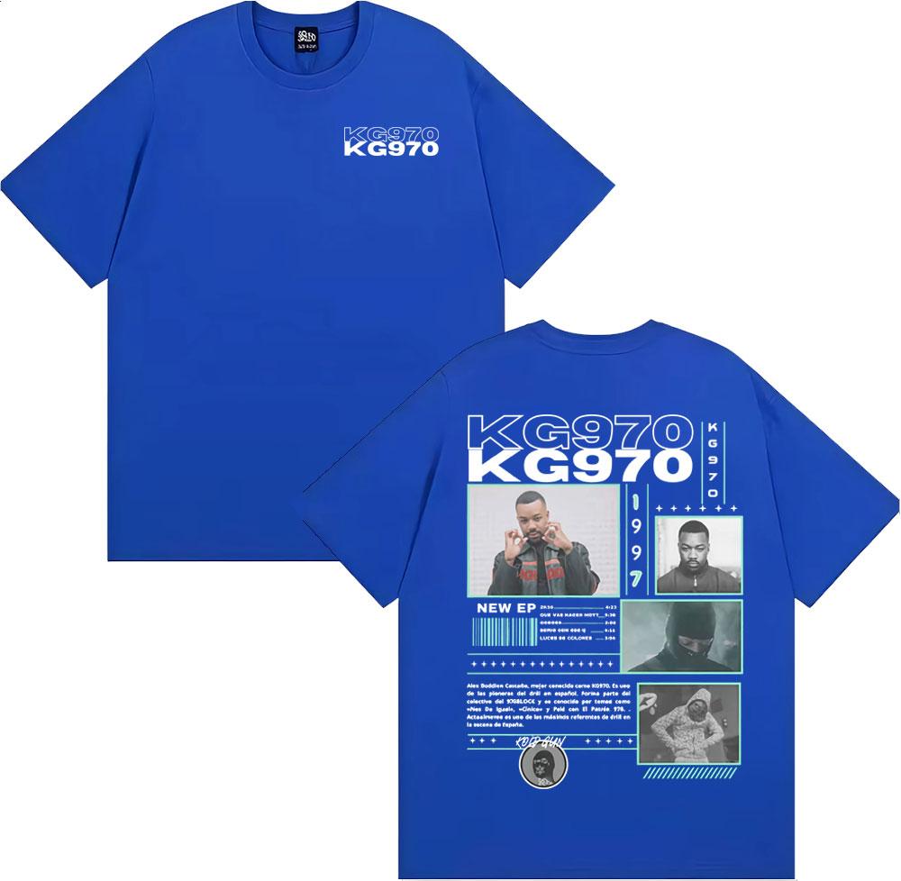 Rapper Kg970 Music Album Tour Graphic T-shirts for Men Harajuku Fashion Trend T Shirt Male Summer O-Neck Loose Oversized T-shirt