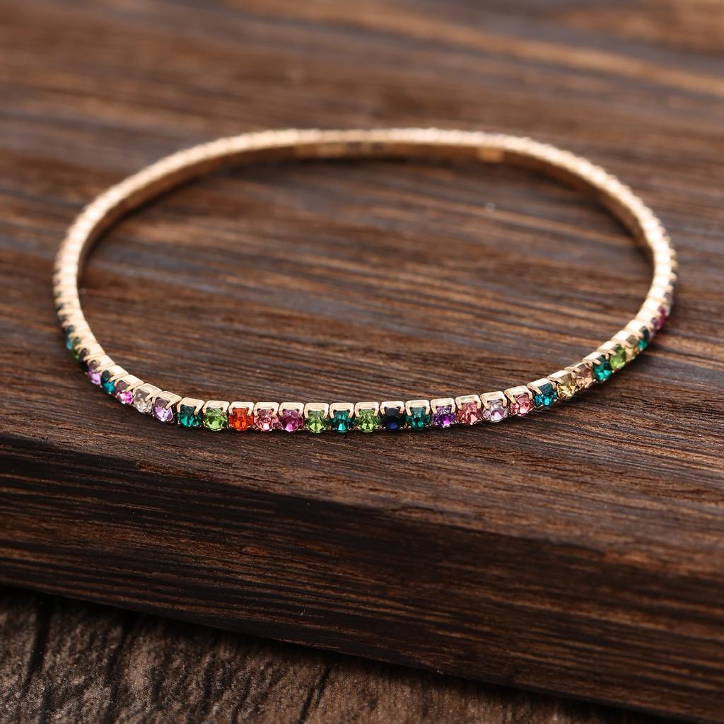 Color temperament high-grade colored diamond bracelet handmade fashion versatile multi-layer direct sales