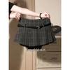 Women's Summer High Waist Plaid Pleated Skirt - College Style, Anti-Exposure, Petite Fit