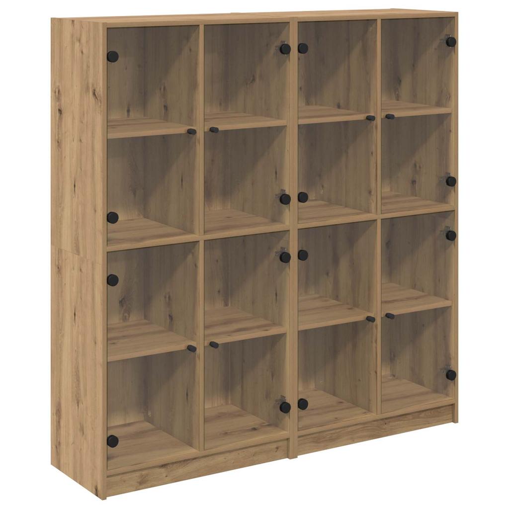 Highboard 2 Pcs Artisan Oak 68 X 37 X 142 Cm Engineered Wood