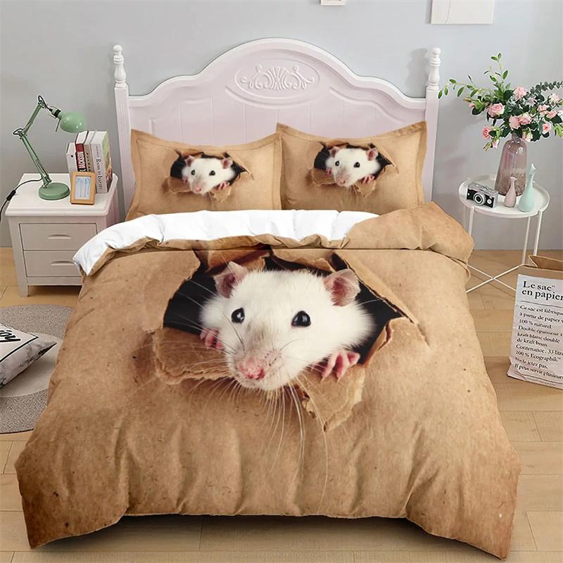 Hamster Duvet Cover Family Pet Guinea Pig for Women Children Boys Girls Lovely Mini Animals Quilt Cover for Bedroom Decorations