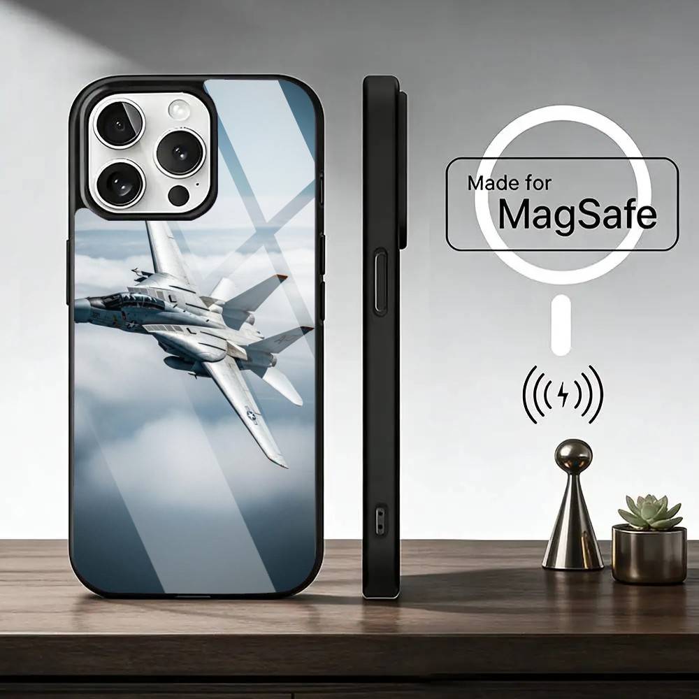 F-Fighter F35 F-22 Lightning Phone Case For iPhone17,16,15,14,13,12,11 Plus,Pro Magnetic For Magsafe Wireless Charging