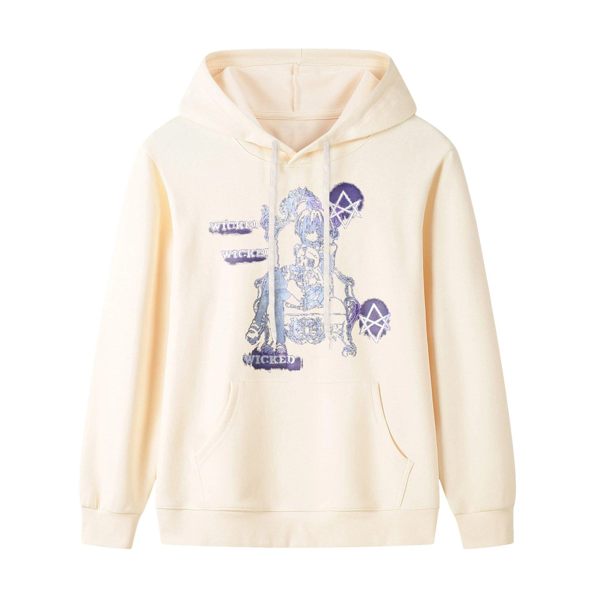 Толстовка с графическим принтом для унисекс и woУнисекс осень и зима толстовка с капюшоном Harajuku для унисекс ретро-куртка для уличной одежды L