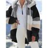 New Autumn and Winter Loose Plush Multi-color Hooded Jacket for Women in Plus Size