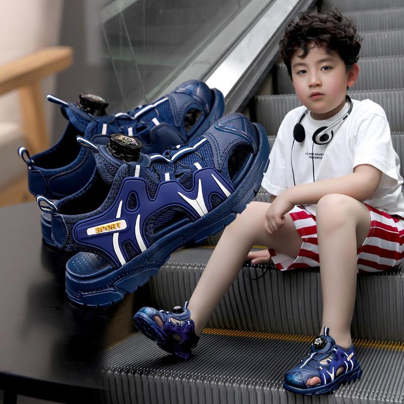 Kids Breathable Open-Toe Sandals Outdoor Play Lightweight Rubber Sole Sporty Closed-Toe Shoes Girls Boys