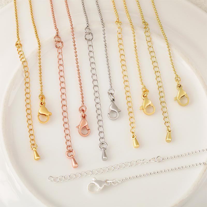 18K Gold-Filled Color-Stable Adjustable Bead Clavicle Chain Necklace