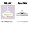 60W Ceiling Fan E27 With Led Light And Remote Control 360 ° Rotation Cooling Electric fan Lamp Chandelier For Room Home Decor