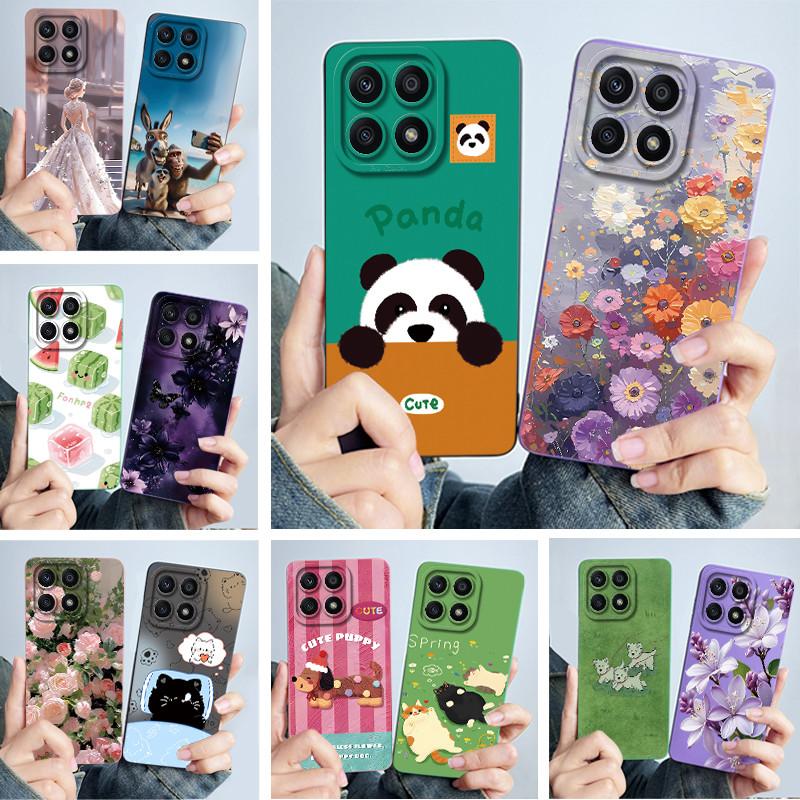 Hülle Für Honor X8a 4G X8b X8 4G Hülle Panda Süße Mädchen Katzen Flüssig Stoßfest Weicher Stoßfänger Für Honor X 8a X 8b Rückseite
