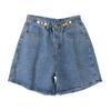 High-waisted Denim Shorts Women's Straight Five-point Pants Loose Wide Pants