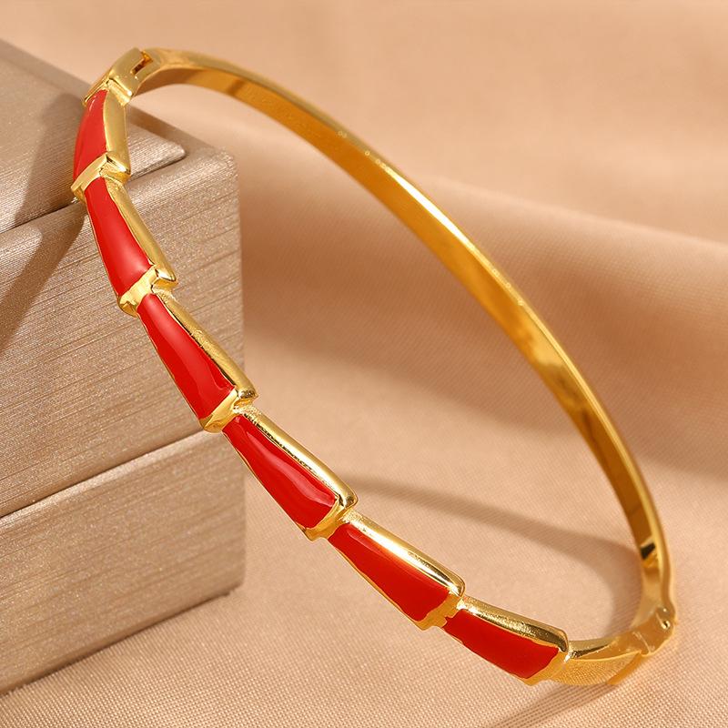 Enamel Dripping Bamboo Light Luxury Bracelet Women's Fashion High-end Bracelet