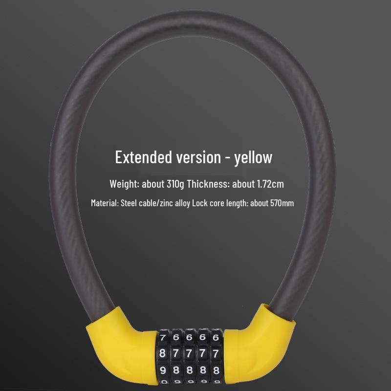 Cycling Gear Steel Anti-Theft Lock: Five-Digit Combination for Bikes & Motorcycles