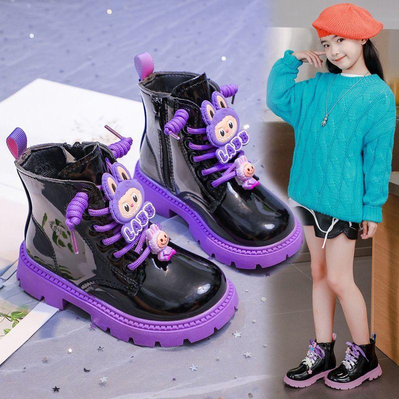 Fashionable and Cute Short Boots for Girls, Autumn and Winter Children's Fleece Boots