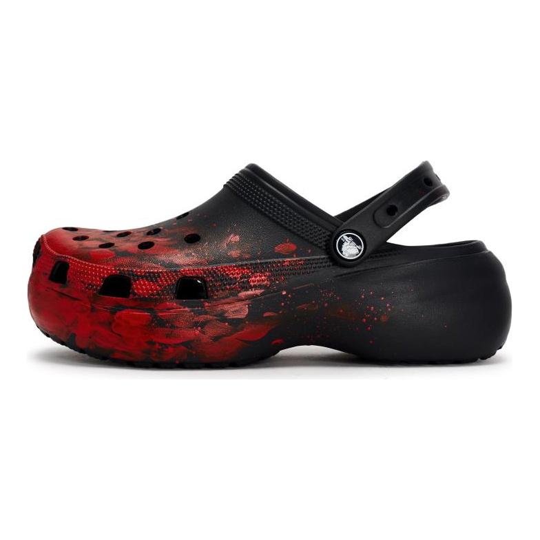 Crocs Classic Platform Clog 811 Made Mystery Scene Special Shoe Box Soft Comfortable Hole Shoes Women's Black Red