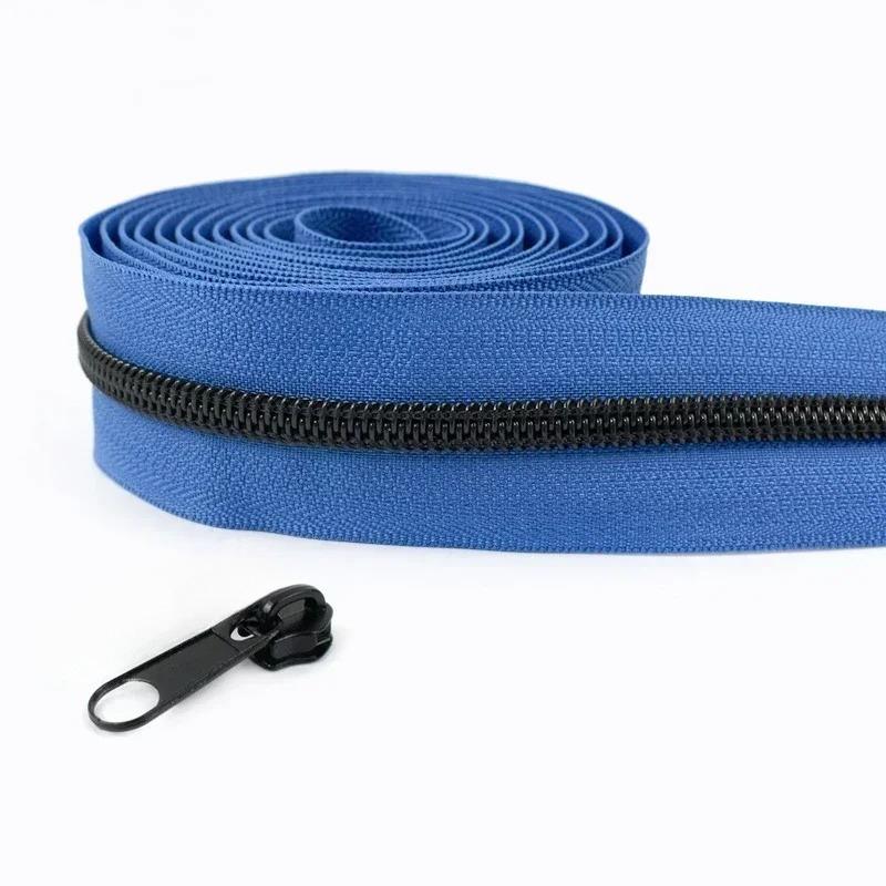 1-5M 5# Meetee Nylon Zippers with Zip Puller Sliders Bag Jacket Zips Tape By The Meter Plastic Coil Zipper Sewing Accessories