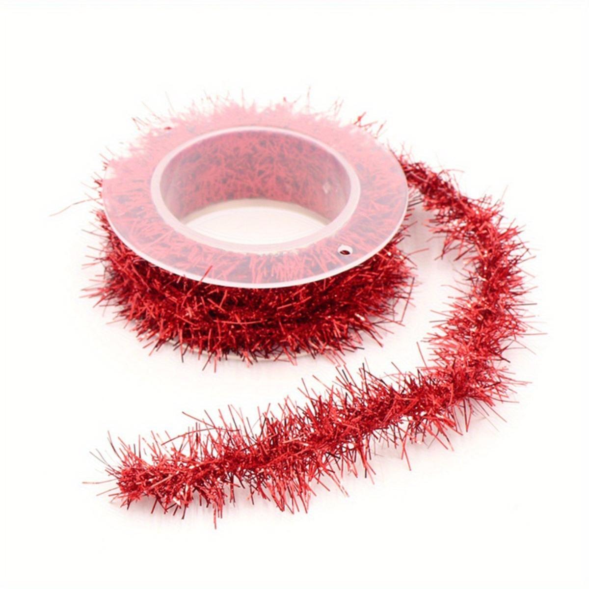 

1pc Christmas Tinsel Garland Decoration - Metallic Shiny Ribbon for DIY Crafts, Festive Holiday Supply, Assorted Colors 1.5M Around/roll