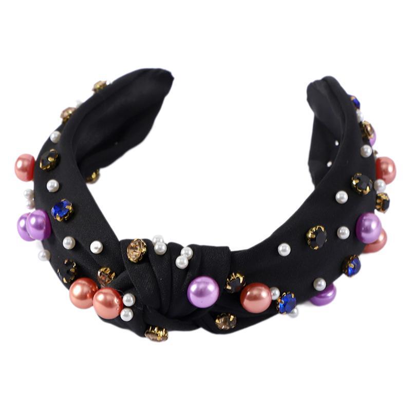 Ny Trendig Knuten Pärl Strass Jul Pannband