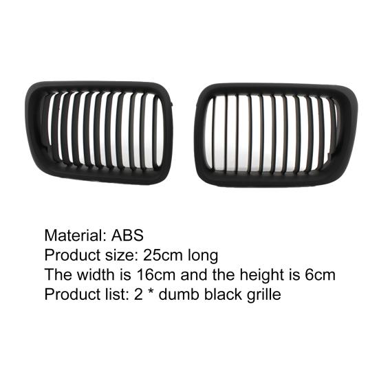 2Pcs Car Grilles Matte Black Auto Front Guard Grille 51138195152 51138195151