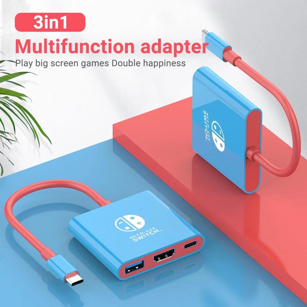 3-in-1 USB-C Hub for MacBook pro Nintendo Switch with HDMI Port And PD 100W Charging Port