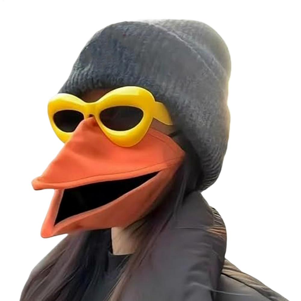 

Bird Beak Face Cover Handmade Headgear With Sunglasses Animal Talking Face Cover Set For Men Women Party Festival Music Carnival помаранчевий