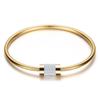 Clear Crystal Bracelet 316 L Stainless Steel Charm Magnet Snake Chain Charm Bracelet  for Women