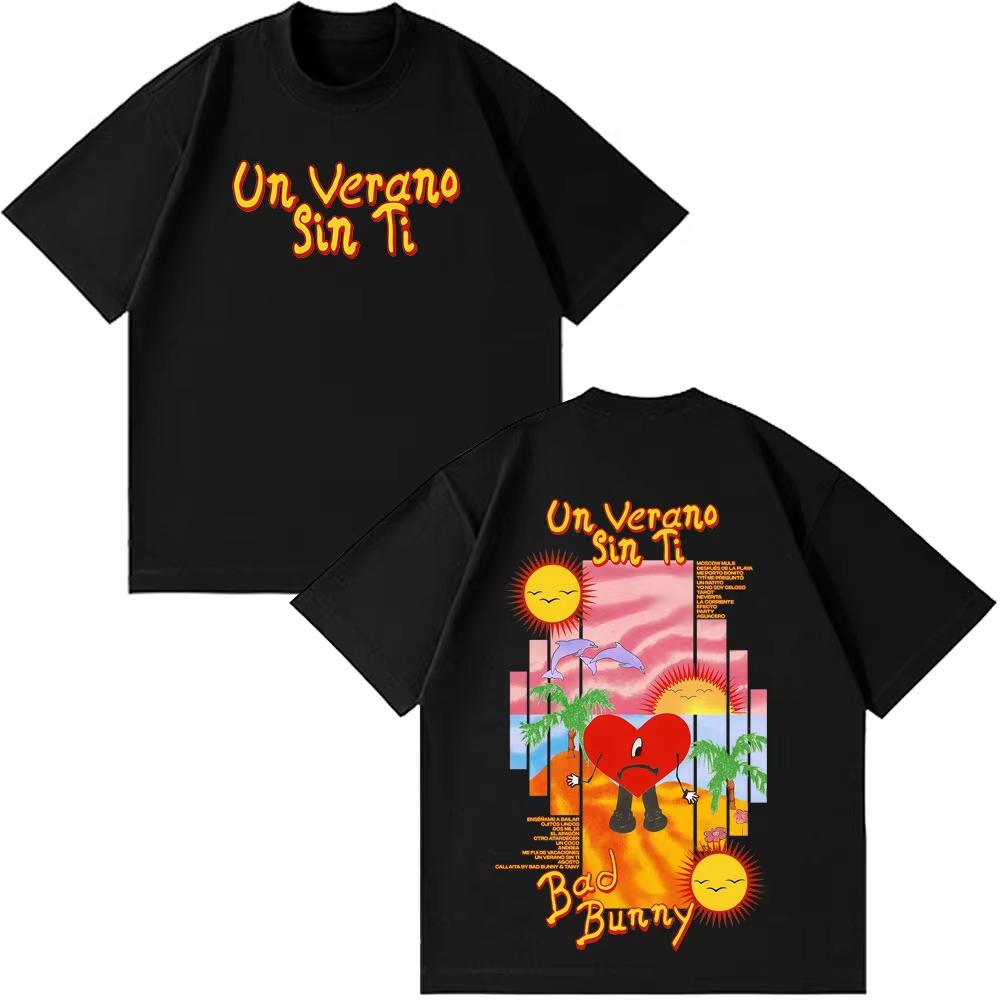Bad Bunny Un Verano Sin Ti Fashion Printed T Shirt Men Women Fashion T-shirt Casual pure Cotton Aesthetic Hip Hop T-shirts