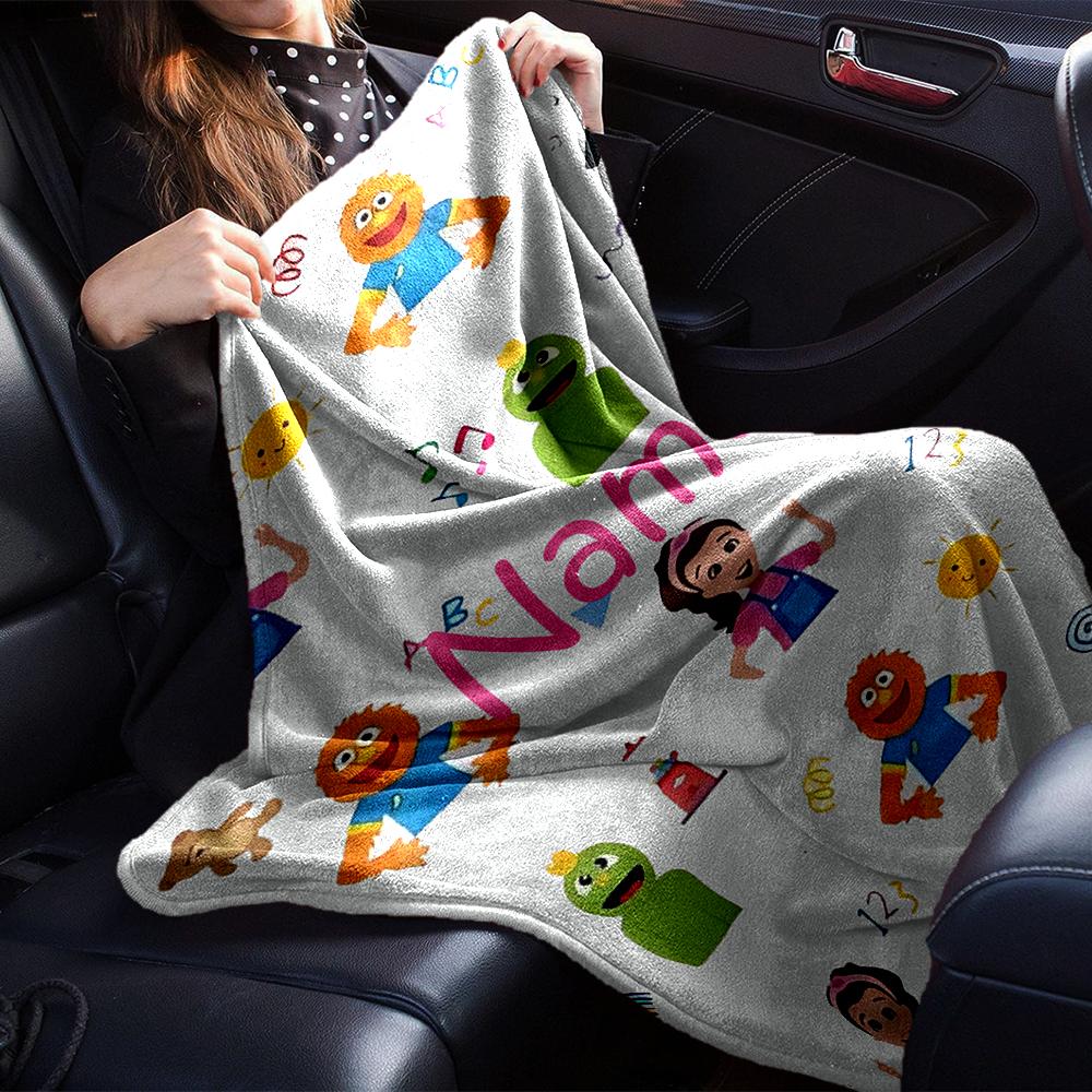 Custom Name Ms. Rachel Theme Printed Blanket - Perfect for Couch, Bed, Travel & Outdoor Use | Machine Washable, Cozy & Durable.